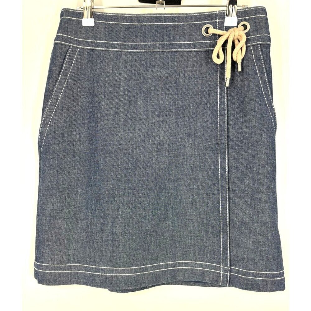 NWOT Ann Taylor‎ Denim Faux Wrap Waist Tie Dress 4
